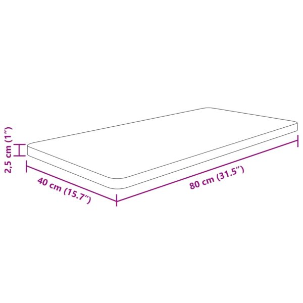 Piano Bagno 80x40x2,5 Cm In Legno Massello Non Trattato - Image 4