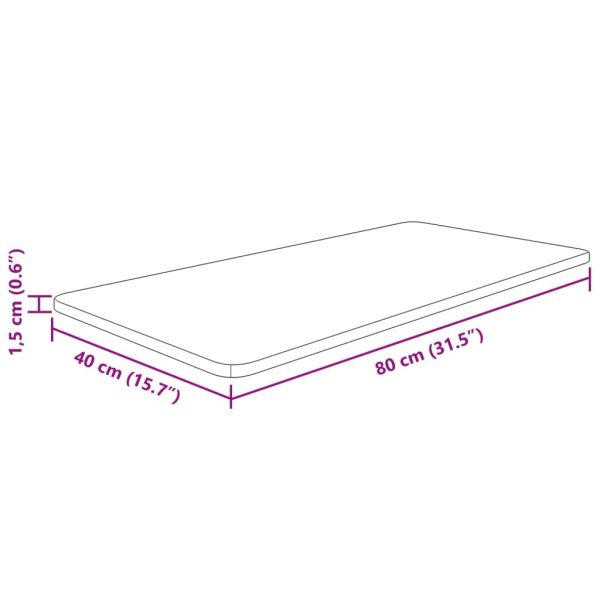 Piano Bagno Marrone Chiaro 80x40x1,5cm Legno Massello Trattato - Image 4