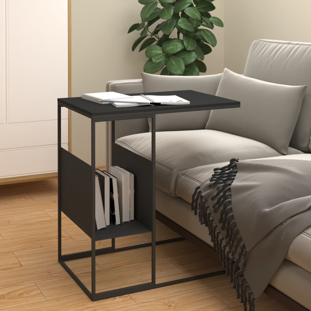 Tavolino Nero 55x36x59,5 Cm Legno Multistrato