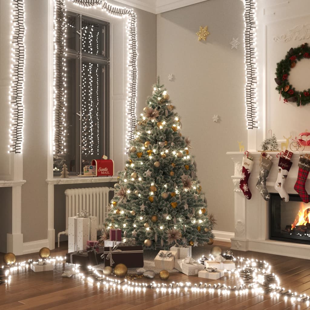 Stringa Di Luce Led Con 400 Luci Led Bianco Freddo 7,4 M In Pvc