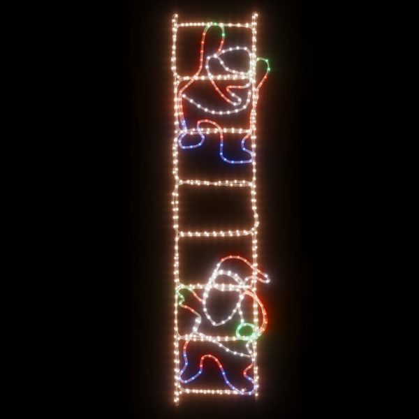 Figura Pieghevole Babbo Natale Su Scala Con 552 Led 50x200 cm - Image 3