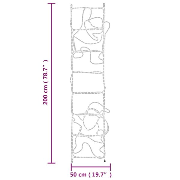 Figura Pieghevole Babbo Natale Su Scala Con 552 Led 50x200 cm - Image 6