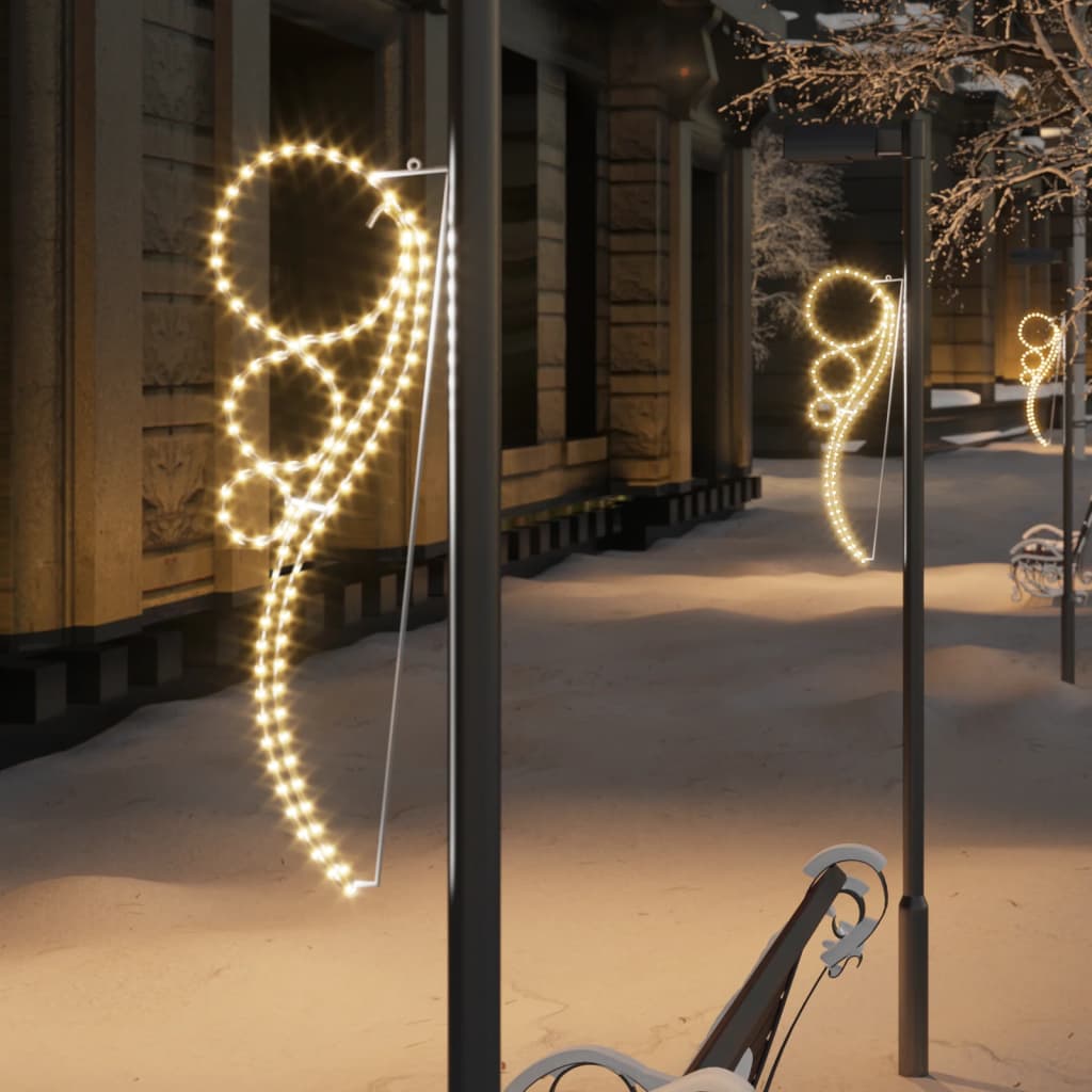Stringhe Luci A Forma Di Palle 2pz Bianco Caldo 111,5x35x4,5cm