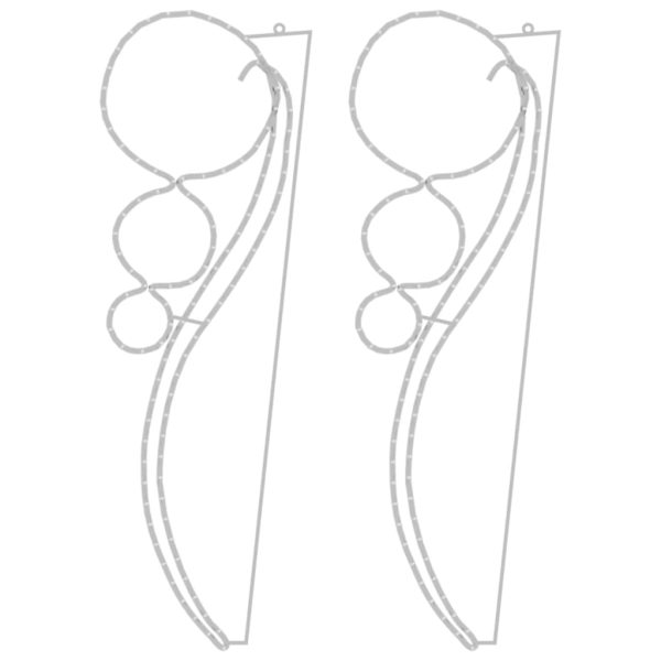 Stringhe Luci A Forma Di Palle 2pz Bianco Caldo 111,5x35x4,5cm - Image 3