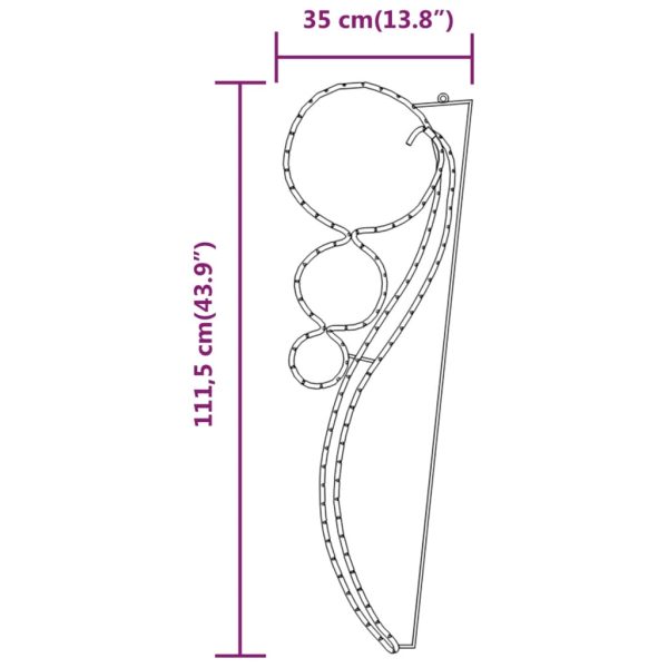 Stringhe Luci A Forma Di Palle 2pz Bianco Caldo 111,5x35x4,5cm - Image 5