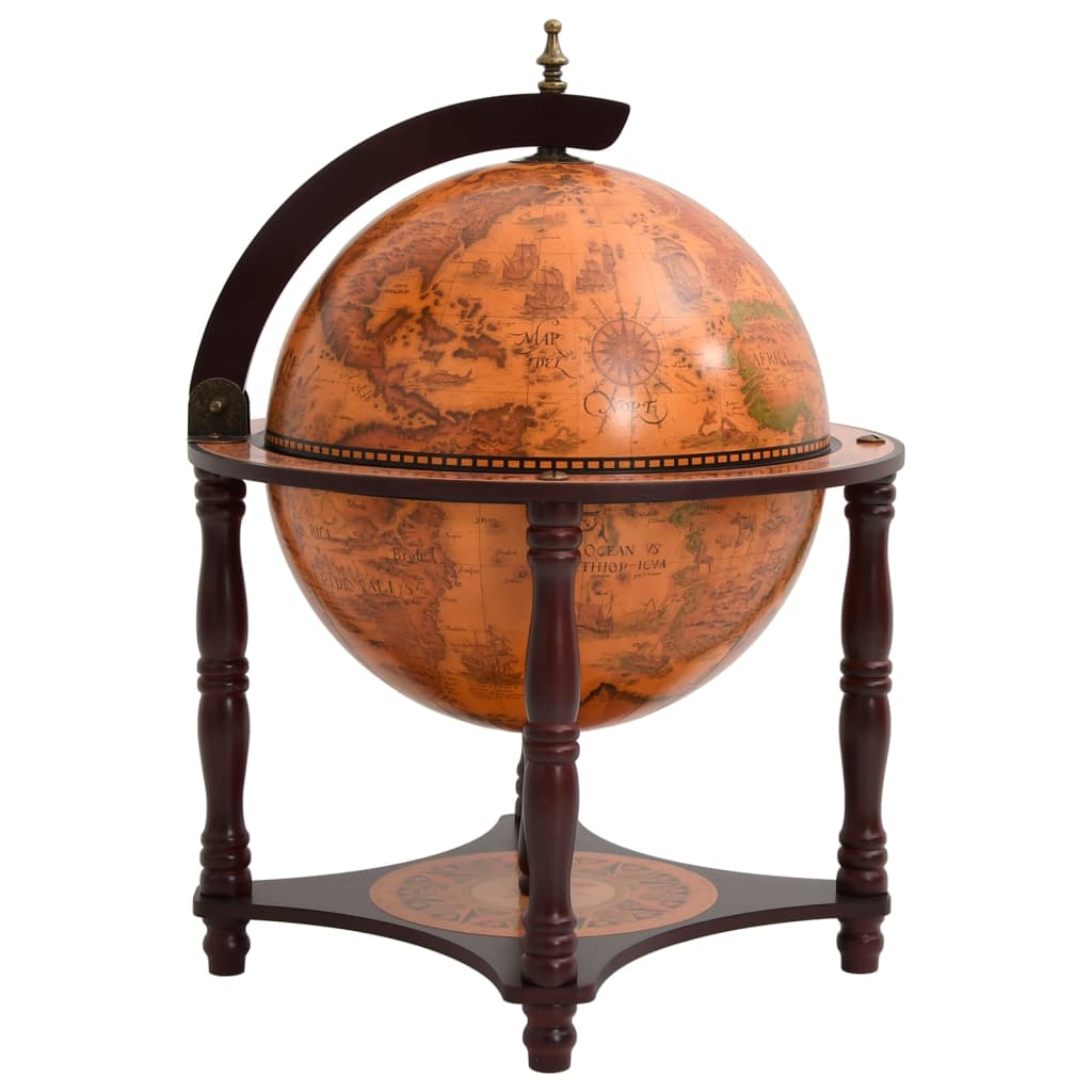 Bar A Globo Portavini Marrone Legno Massello Di Eucalipto