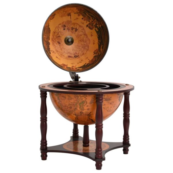 Bar A Globo Portavini Marrone Legno Massello Di Eucalipto - Image 3