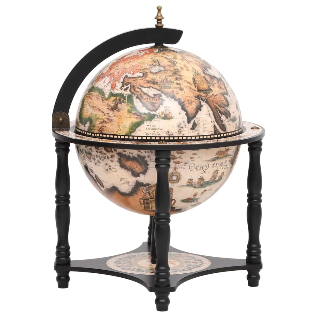 Bar A Globo Portavini Nero In Legno Massello Di Eucalipto