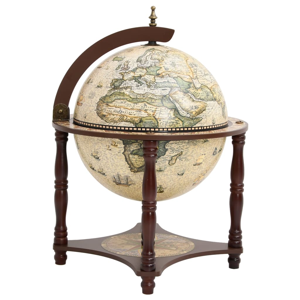 Bar A Globo Portavini Marrone Legno Massello Di Eucalipto