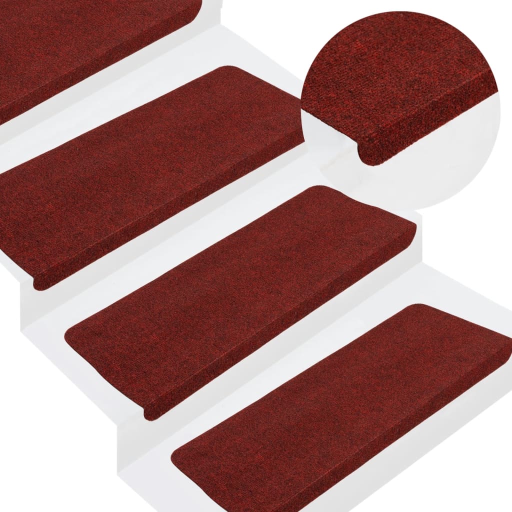 Tappetini Autoadesivi Per Scale 15 Pz 65x24,5x3,5 Cm Rosso