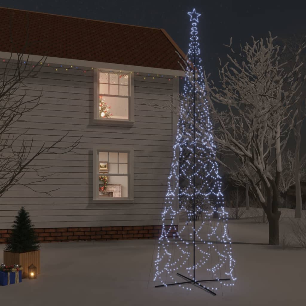 Albero Di Natale A Cono Bianco Freddo 3000 Led 230x800 cm