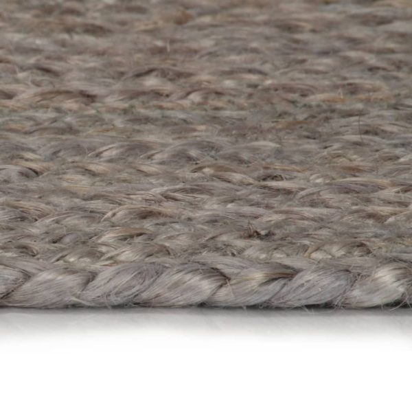 Tappeto Lavorato A Mano In Juta Rotondo 240 Cm Grigio - Image 3