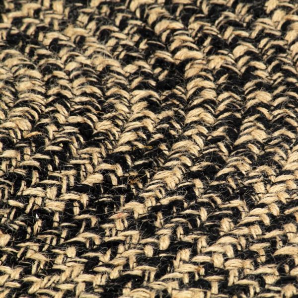 Tappeto Lavorato A Mano In Juta Nero E Marrone 210 cm - Image 4
