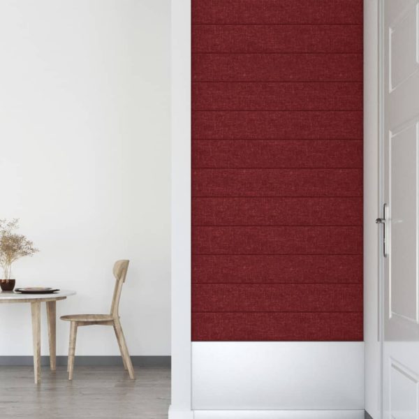 Pannelli Murali 12 Pz Rosso Vino 90x15 Cm Tessuto 1,62 m² - Image 6