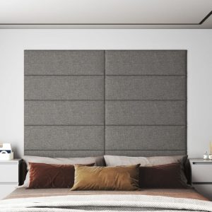 Pannelli Murali 12 Pz Grigio Chiaro 90x30 Cm Tessuto 3,24 m²