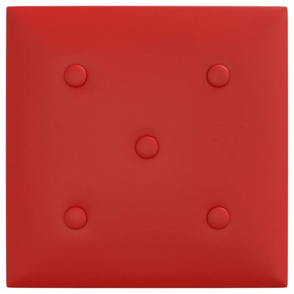 Pannelli Murali 12 Pz Rosso Vino 30x30 Cm Similpelle 1,08 m² - Image 5