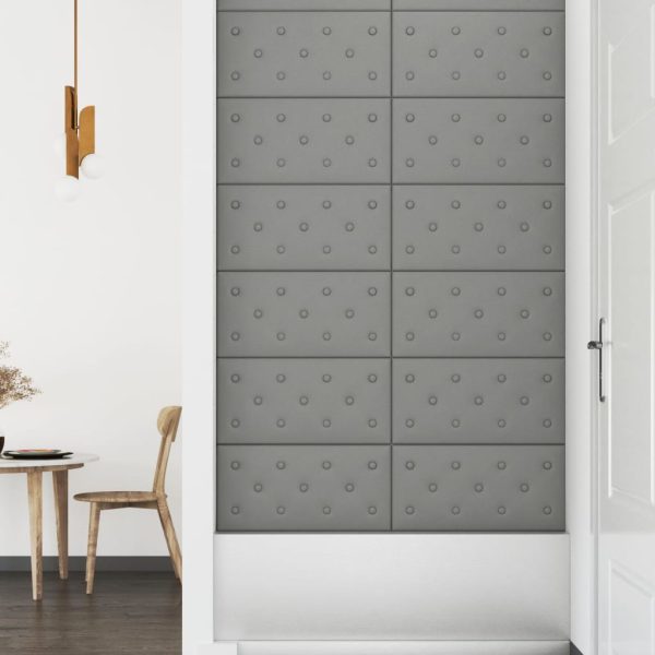Pannelli Murali 12 Pz Grigi 60x30 Cm Similpelle 2,16 m² - Image 4