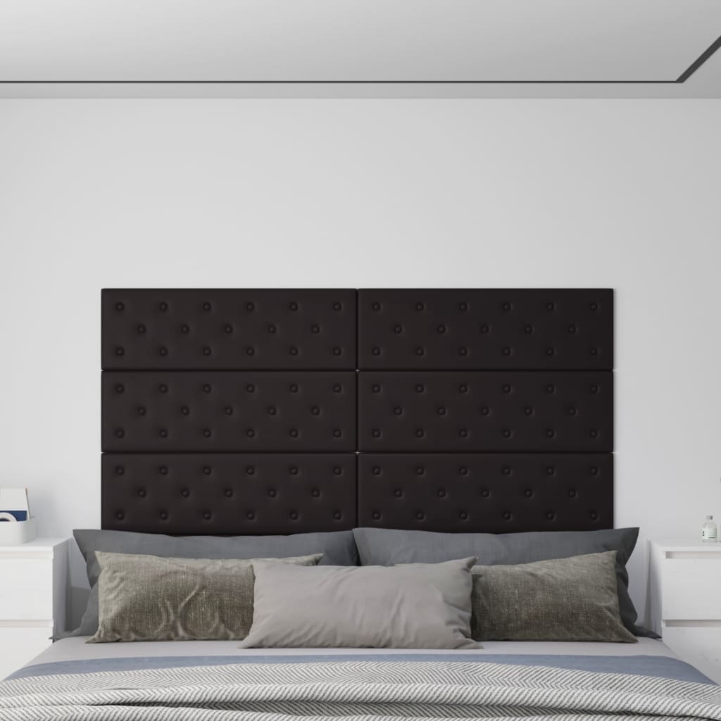 Pannelli Murali 12 Pz Neri 90x30 Cm In Similpelle 3,24 m²