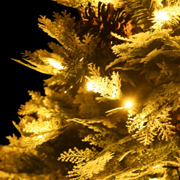 Albero Di Natale Preilluminato Con Pigne Verde 150 Cm Pvc E pe - Image 5