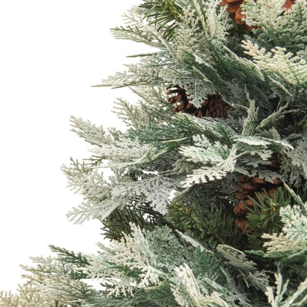 Albero Di Natale Preilluminato Con Pigne Verde 150 Cm Pvc E pe - Image 6