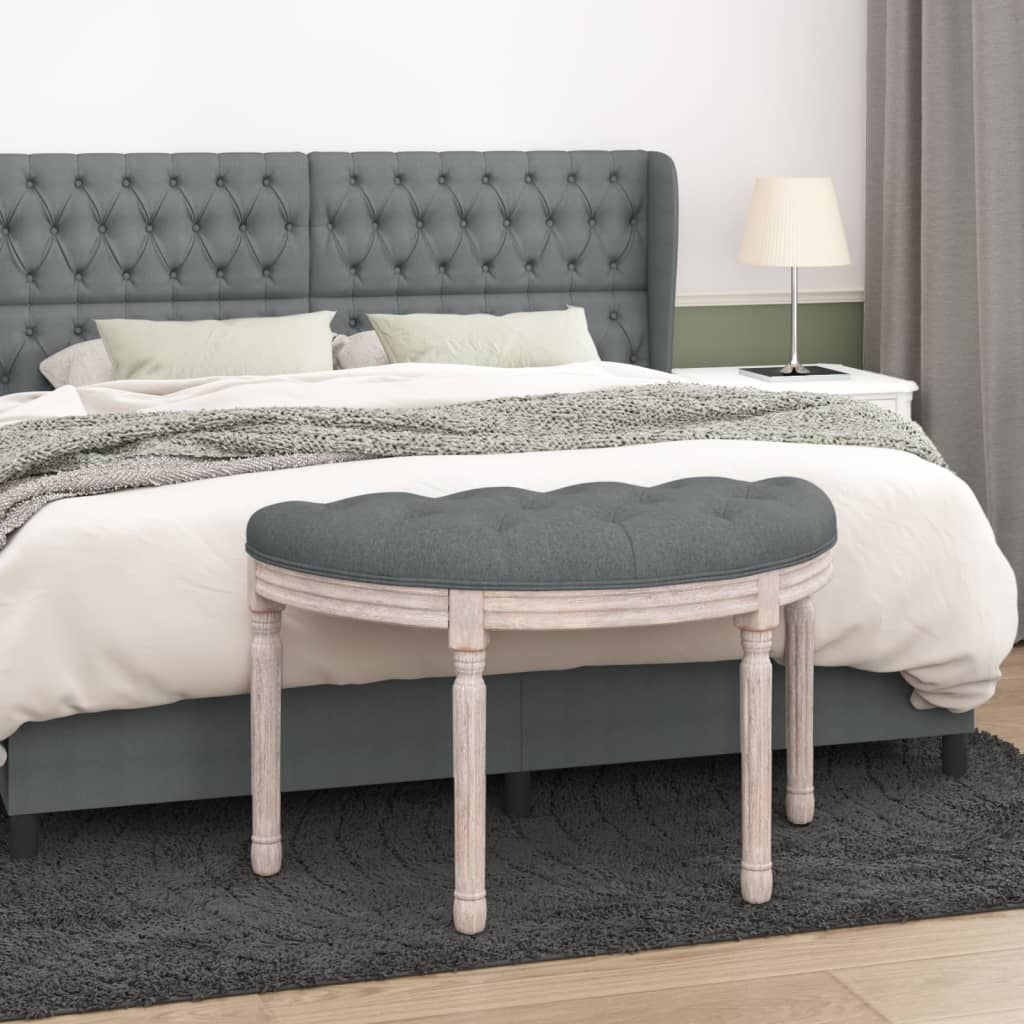 Panca Grigio Scuro 81,5x41x49 Cm In Tessuto