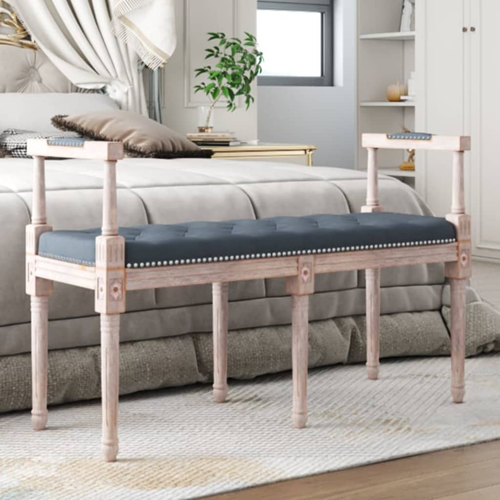 Panca Grigio Scuro 110x40x70 Cm In Velluto