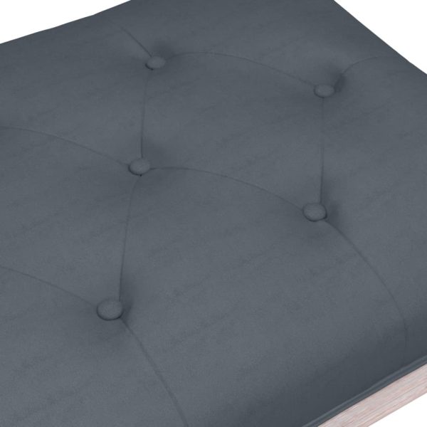 Panca Grigio Scuro 110x40x49 Cm In Velluto - Image 5