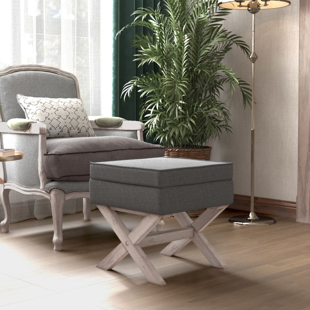 Sgabello Portaoggetti Grigio Scuro 45x45x49 Cm In Tessuto