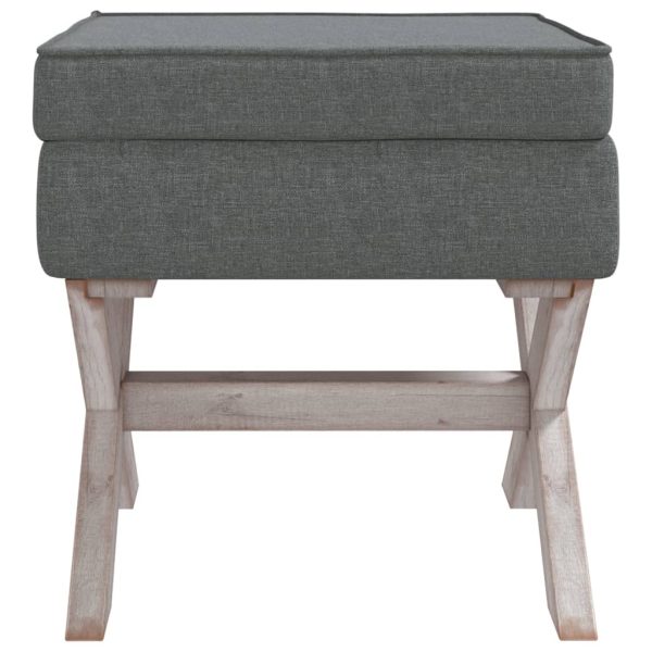 Sgabello Portaoggetti Grigio Scuro 45x45x49 Cm In Tessuto - Image 3
