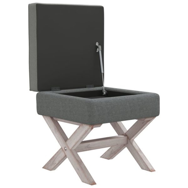 Sgabello Portaoggetti Grigio Scuro 45x45x49 Cm In Tessuto - Image 4