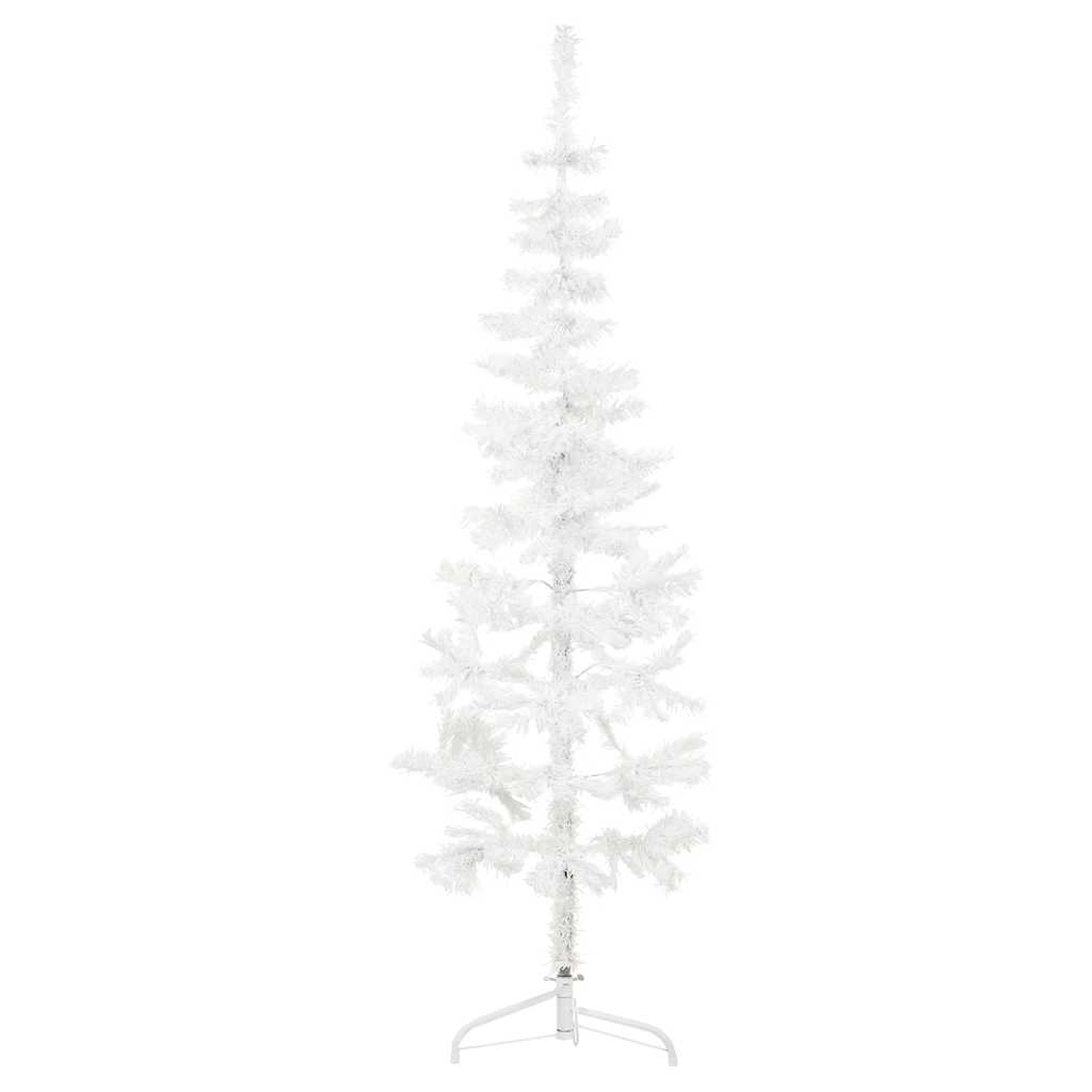 Albero Natale Artificiale Sottile A Metà Supporto Bianco 120 cm