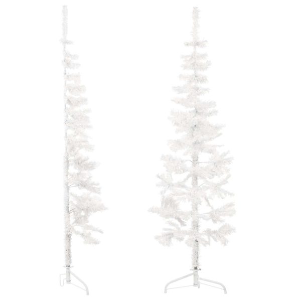 Albero Natale Artificiale Sottile A Metà Supporto Bianco 120 cm - Image 3