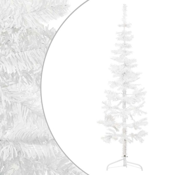 Albero Natale Artificiale Sottile A Metà Supporto Bianco 180 cm - Image 3