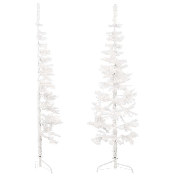 Albero Natale Artificiale Sottile A Metà Supporto Bianco 180 cm - Image 4
