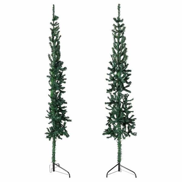 Albero Natale Artificiale Sottile A Metà Supporto Verde 210 cm - Image 3
