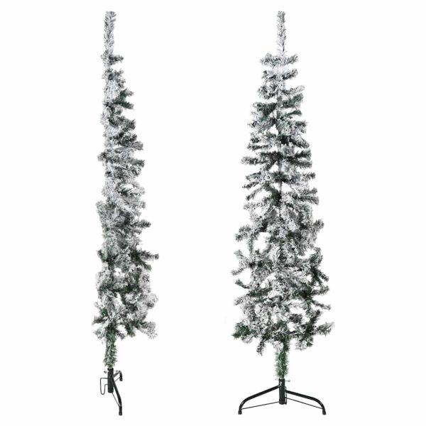 Albero Natale Artificiale Sottile A Metà Neve Fioccata 150 cm - Image 4