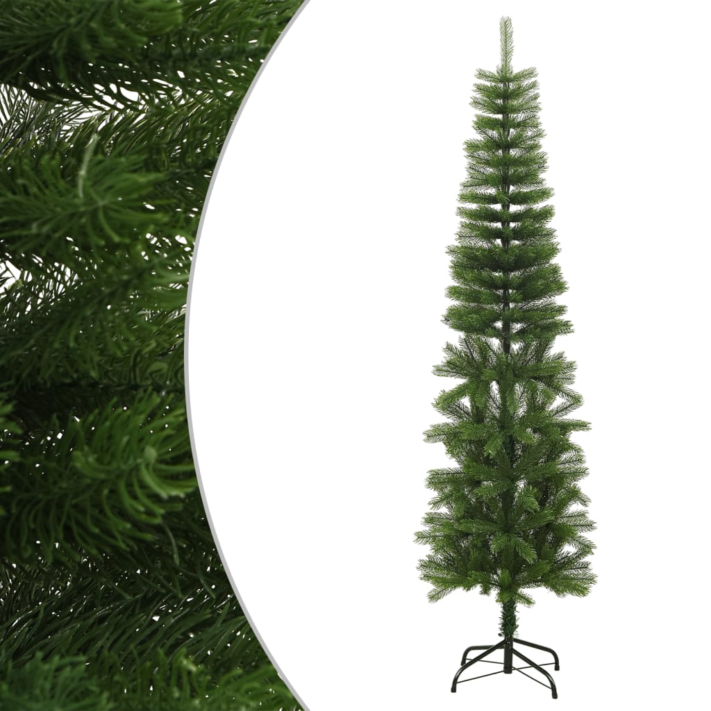 Albero Di Natale Artificiale Sottile Con Base 210 Cm pe