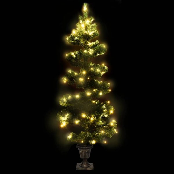 Albero Di Natale Preilluminato Con Vaso Verde 120 Cm In Pvc - Image 3