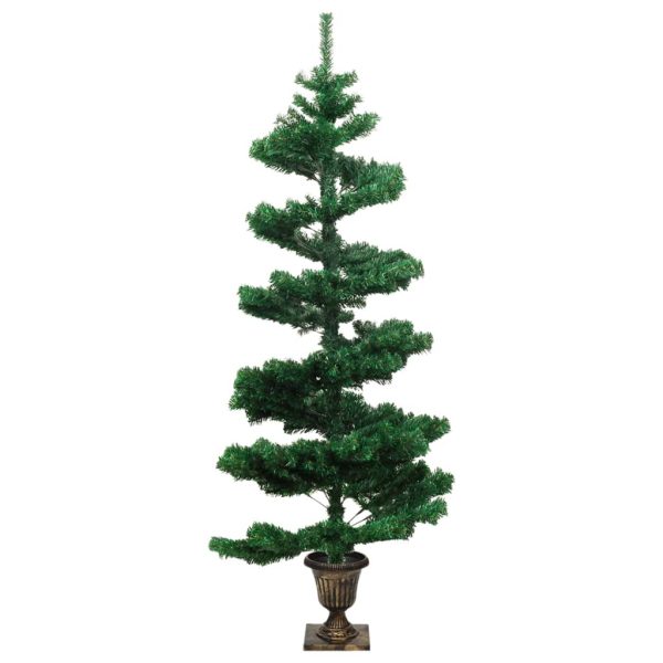 Albero Di Natale Preilluminato Con Vaso Verde 120 Cm In Pvc - Image 4