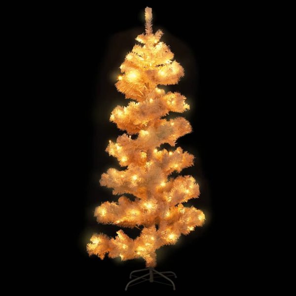 Albero Di Natale Preilluminato Con Vaso Bianco 150 Cm In Pvc - Image 3