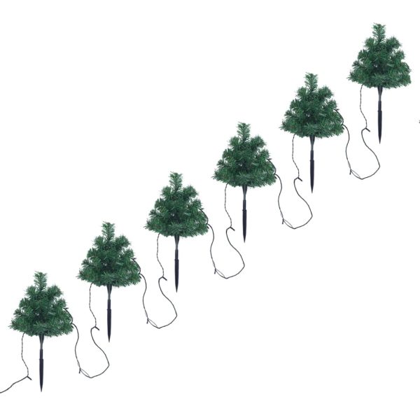 Sentiero Alberi Di Natale 6 Pz Con Led Bianco Caldo 45 Cm Pvc - Image 2