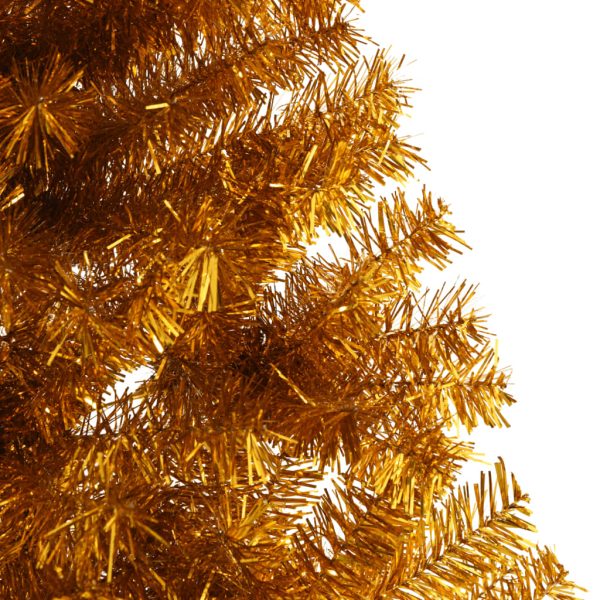 Albero Di Natale Artificiale A Metà Con Supporto Oro 210 Cm Pet - Image 6