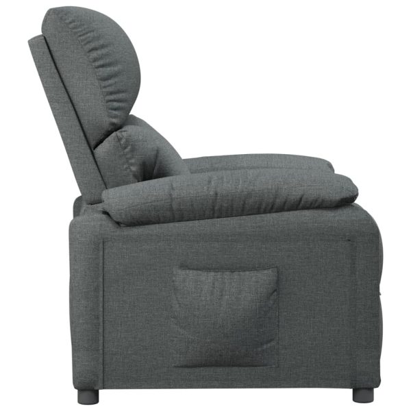 Poltrona Reclinabile In Tessuto Grigio Scuro - Image 4