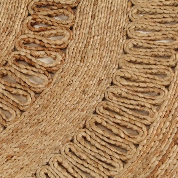 Tappeto Lavorato A Mano In Juta Intrecciata 120 Cm Rotondo - Image 3