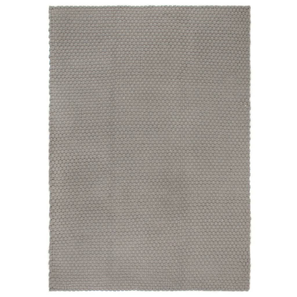 Tappeto Rettangolare Grigio 160x230 Cm In Cotone