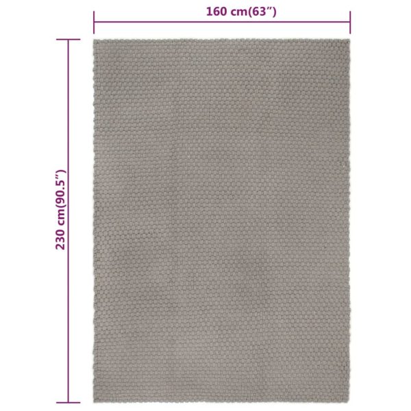 Tappeto Rettangolare Grigio 160x230 Cm In Cotone - Image 6