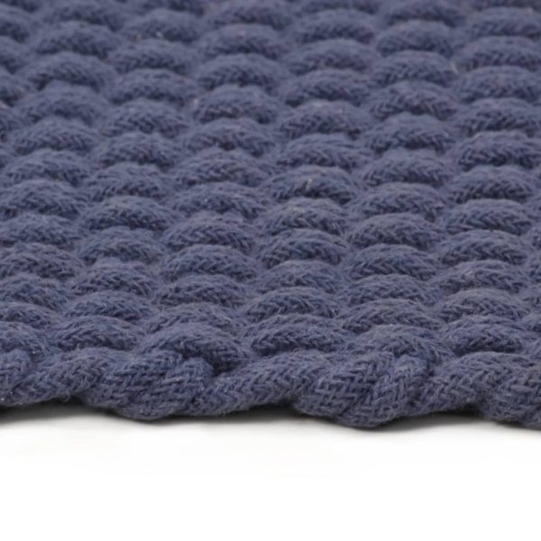 Tappeto Rettangolare Blu Marino 120x180 Cm In Cotone - Image 3