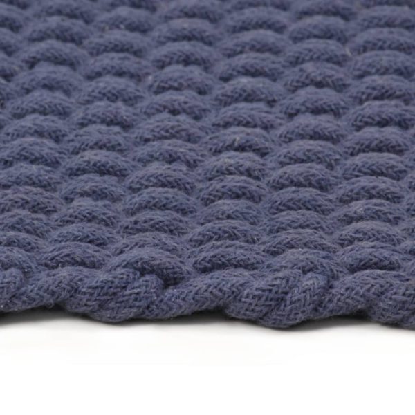 Tappeto Rettangolare Blu Marino 160x230 Cm In Cotone - Image 3