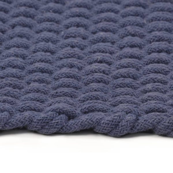 Tappeto Rettangolare Blu Marino 180x250 Cm In Cotone - Image 3