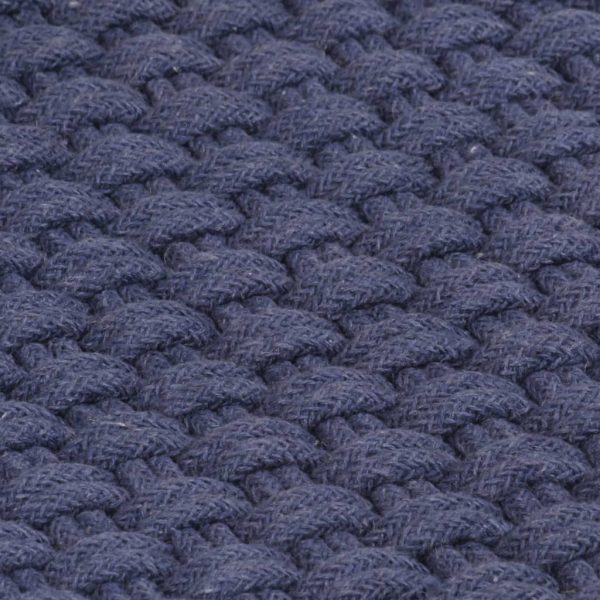 Tappeto Rettangolare Blu Marino 180x250 Cm In Cotone - Image 5